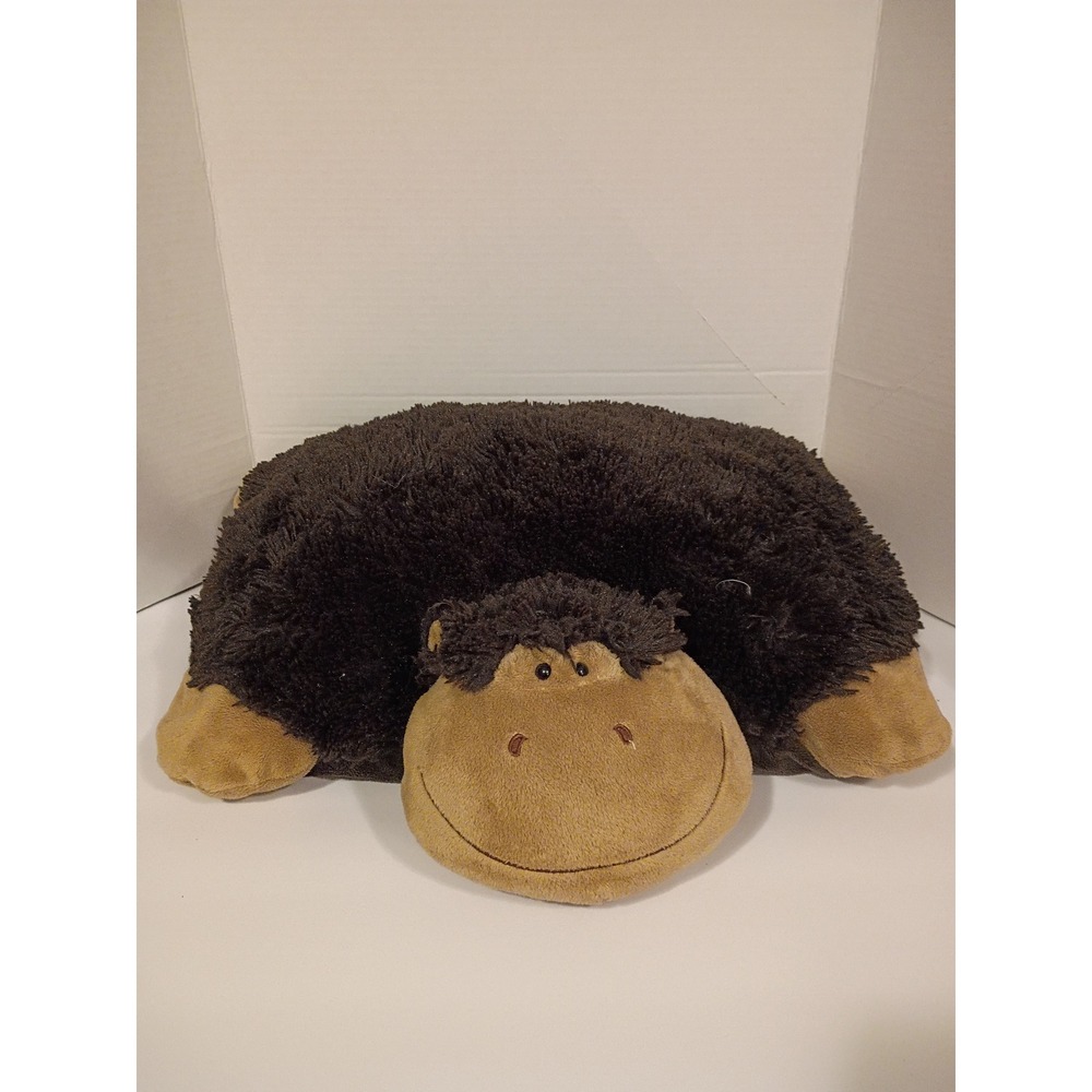 Pillow Pets Monkey Plush Brown Tan Stuffed Animal‎ Folding Pillow Toy 18 inch
